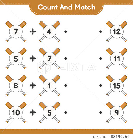 Count and match, count the number of Baseball - Stock