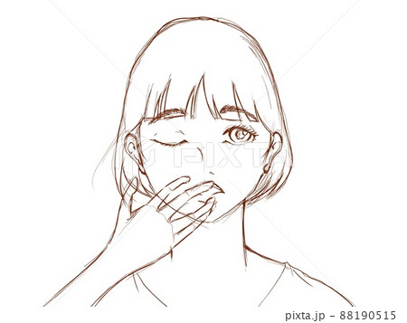 スケッチ風女の子イラストのイラスト素材 [88190515] - PIXTA