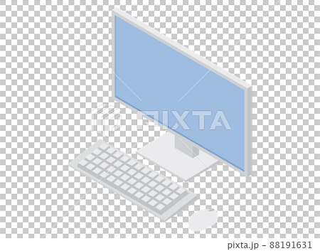 デスクトップパソコンのイラスト　アイソメトリック　主線なし 88191631