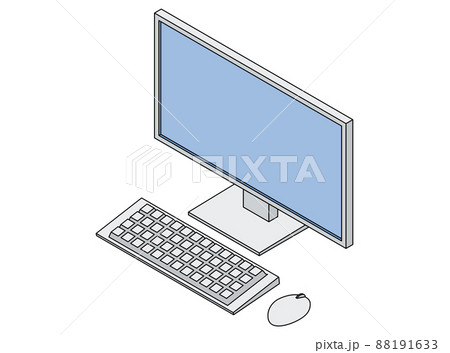 デスクトップパソコンのイラスト　アイソメトリック 88191633
