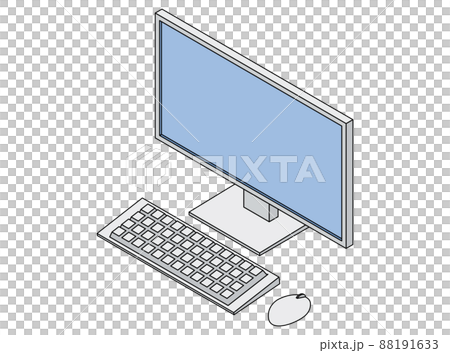 Desktop computer illustration isometric 88191633
