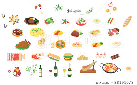 Various foods color illustration set Various foods color illustration set 88191678