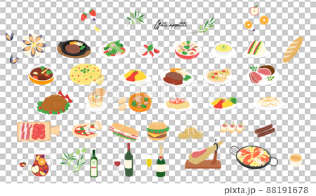 Various foods color illustration set Various foods color illustration set 88191678