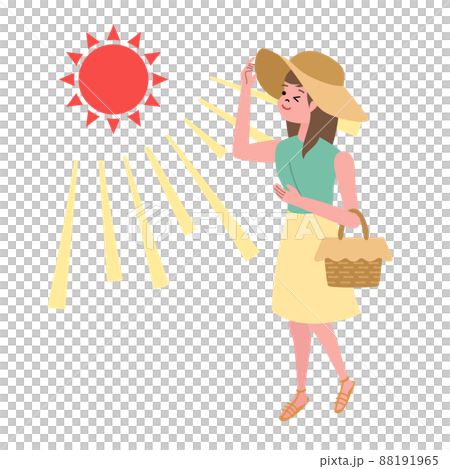 Illustration of a woman wearing a hat Illustration of a woman wearing a hat 88191965