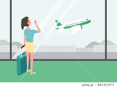 空港にいる女性のイラスト 88191975