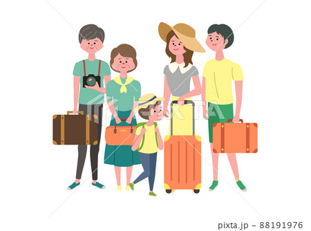 旅行にいく家族のイラスト 88191976