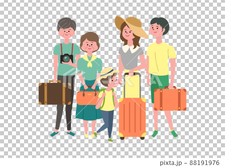 旅行にいく家族のイラスト 88191976