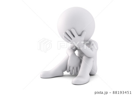 Sad guy. 3D illustration. Isolated. Contains clipping path 88193451