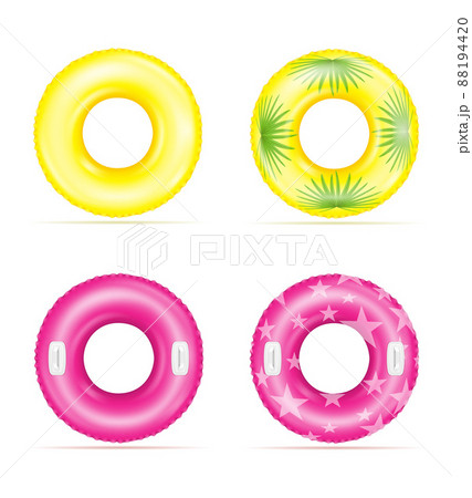 inflatable rubber ring for swimming in the sea or pool vector illustration 88194420