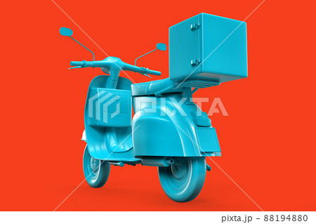 Rear view of vintage retro scooter. 3D illustration 88194880