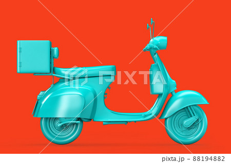 Side view of vintage retro scooter. 3D illustration 88194882