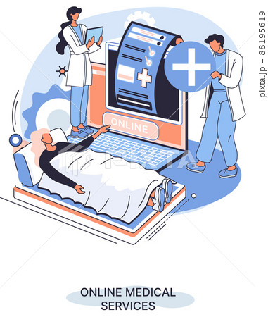 Online medical services website and mobile applications, get professional medical consultations metaphor 88195619
