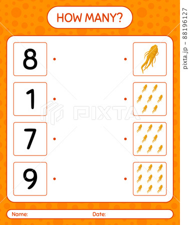 How many counting game with ginseng. worksheet for preschool kids, kids activity sheet, printable worksheet How many counting game with ginseng. worksheet for preschool kids, kids activity sheet, printable worksheet 88196127