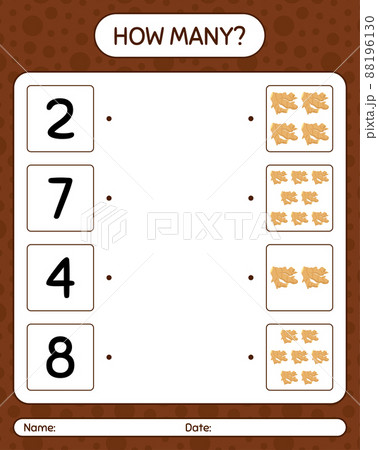 How many counting game with ginger. worksheet for preschool kids, kids activity sheet, printable worksheet How many counting game with ginger. worksheet for preschool kids, kids activity sheet, printable worksheet 88196130