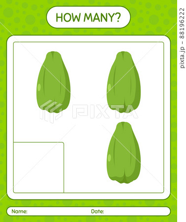How many counting game with chayote. worksheet for preschool kids, kids activity sheet, printable worksheet 88196222