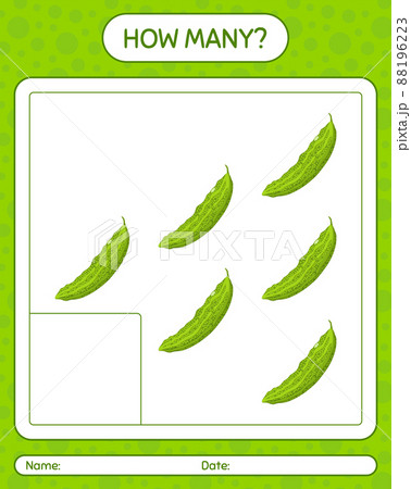 How many counting game with bitter melon. worksheet for preschool kids, kids activity sheet, printable worksheet How many counting game with bitter melon. worksheet for preschool kids, kids activity sheet, printable worksheet 88196223
