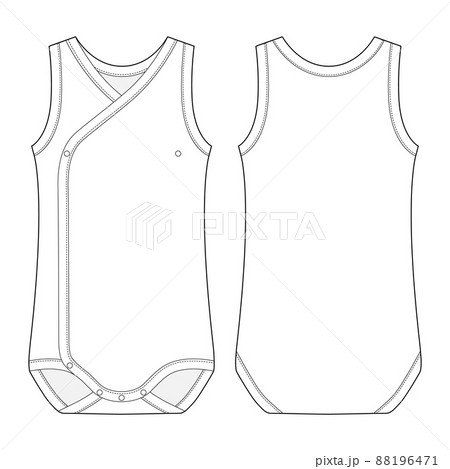 Set of onesie with a crossover neckline. Baby sleeveless body wear