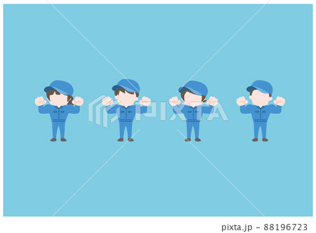 シンプルな作業員セット（ムキムキ） 88196723