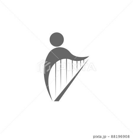 Harp musical instrument icon illustration Harp musical instrument icon illustration 88196908