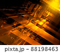 Golden tech style fractal background - abstract 3d illustration 88198463