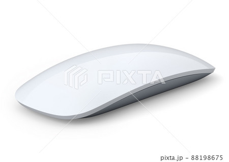 Realistic white wireless computer mouse with touch isolated on white background. Realistic white wireless computer mouse with touch isolated on white background. 88198675