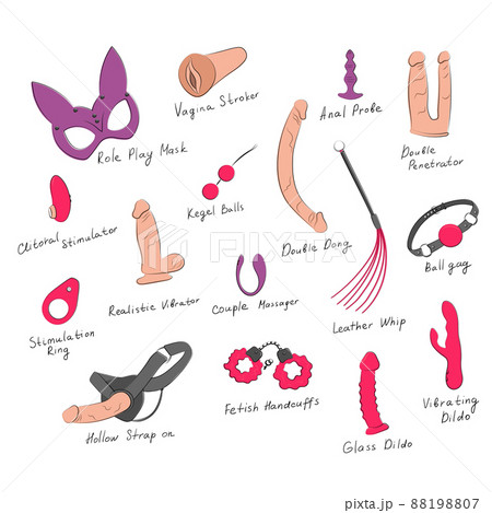 other words for sex toys Sex toys set. Sex shop items. Products for... - Stock Illustration  [88198807]