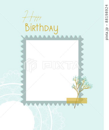 Happy Birthday collage blue postcard vintage style, lace doily, scrapbooking, for congratulations, place to insert. Happy Birthday collage blue postcard vintage style, lace doily, scrapbooking, for congratulations, place to insert. 88198924