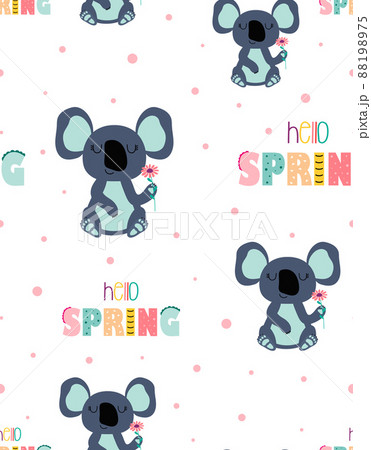 cartoon seamless pattern with cute funny koala cartoon seamless pattern with cute funny koala 88198975