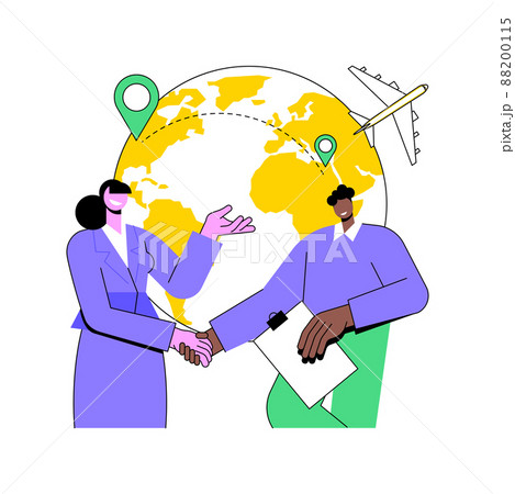Expat work abstract concept vector illustration. Expat job listing, effective migrant workers, expatriate program, outside country employment, international work opportunity abstract metaphor. 88200115