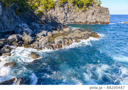 (静岡県)波打つ城ヶ崎海岸の絶景・広大な海 (静岡県)波打つ城ヶ崎海岸の絶景・広大な海 88200487