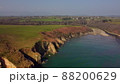 beach between cliffs from drone over Stradbally Cove, Cooper Coast, Waterford, Ireland. 88200629