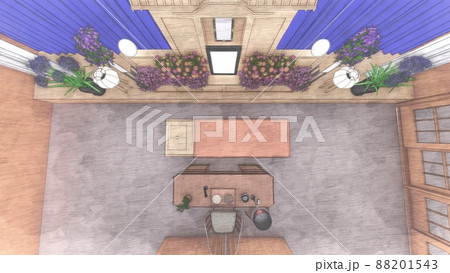 葬式　葬儀場　CG イラスト 88201543