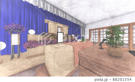 葬式　葬儀場　CG イラスト 88201554