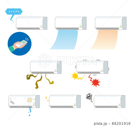 エアコンの不具合トラブルイラストセット 88201916