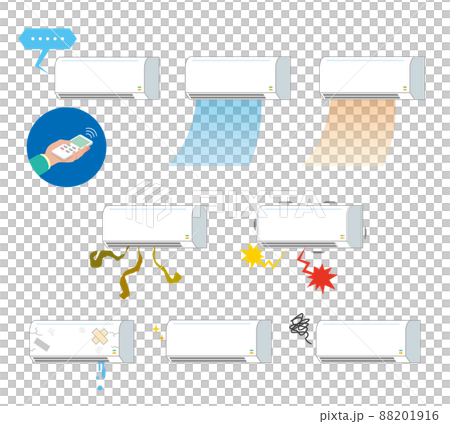 エアコンの不具合トラブルイラストセット 88201916