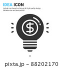 Idea icon vector with glyph style isolated on white background. Vector illustration innovation sign symbol icon concept for business, finance, industry, company, apps, web and all project 88202170