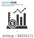 Graph icon vector with glyph style isolated on white background. Vector illustration result sign symbol icon concept for digital business, finance, industry, company, apps, web and project 88202171