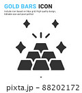 Gold bars icon vector with glyph style isolated on white background. Vector illustration jewellery sign symbol icon concept for digital business, finance, industry, company, apps and project 88202172