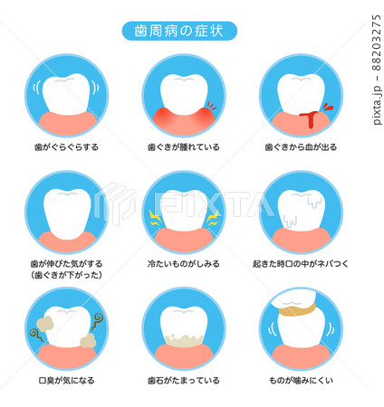 歯周病の症状　文字付き 88203275