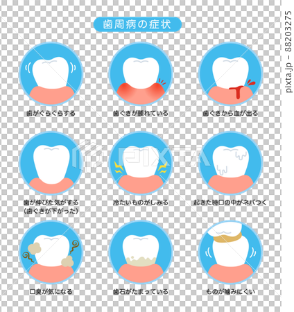 歯周病の症状　文字付き 88203275