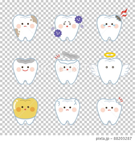 可愛い歯のキャラクターのイラスト 虫歯 可愛い歯のキャラクターのイラスト 虫歯 88203287