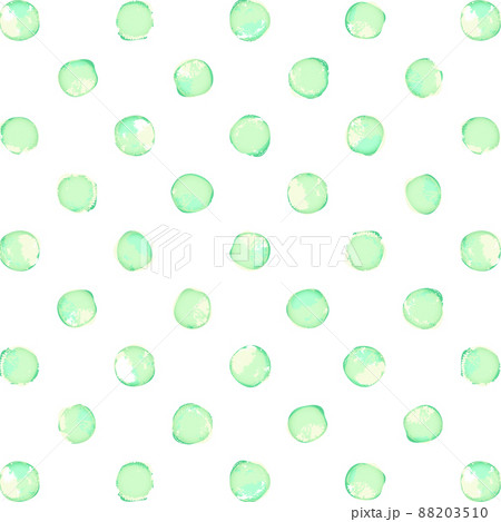 Watercolor Mint Green Polka Dot Background. Pattern With White