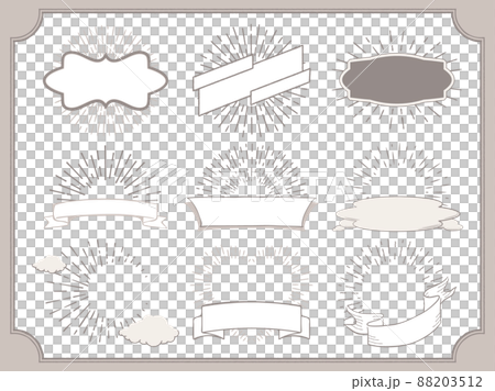 手寫旭日時尚框架、標題和標籤集 88203512