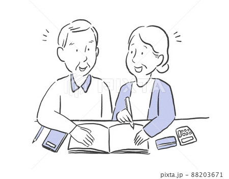 楽しく話し合いをするシニア世代 楽しく話し合いをするシニア世代 88203671