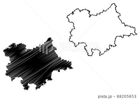 Dingolfing-Landau district (Federal Republic of Germany, rural district Lower Bavaria, Free State of Bavaria) map vector illustration, scribble sketch Dingolfing Landau map 88205653