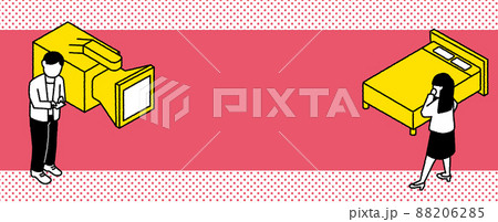 アダルトビデオ撮影のバナーイラスト 88206285