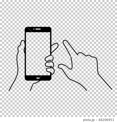 スマホを操作する手のベクターイラスト素材 88206951