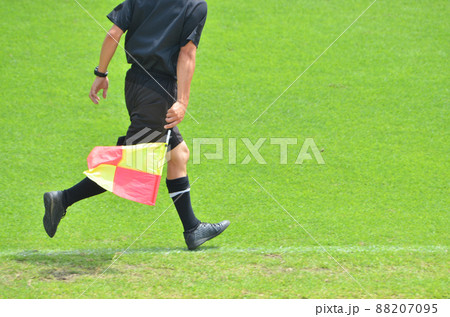 少年サッカーの審判<09>(フラッグを持って走る副審) 少年サッカーの審判<09>(フラッグを持って走る副審) 88207095