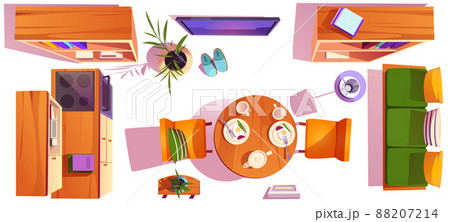 Kitchen and living room in hotel, studio apartment Kitchen and living room in hotel, studio apartment 88207214
