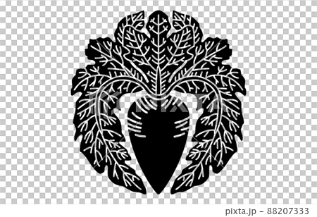 Japanese radish facing the family crest Japanese radish facing the family crest 88207333